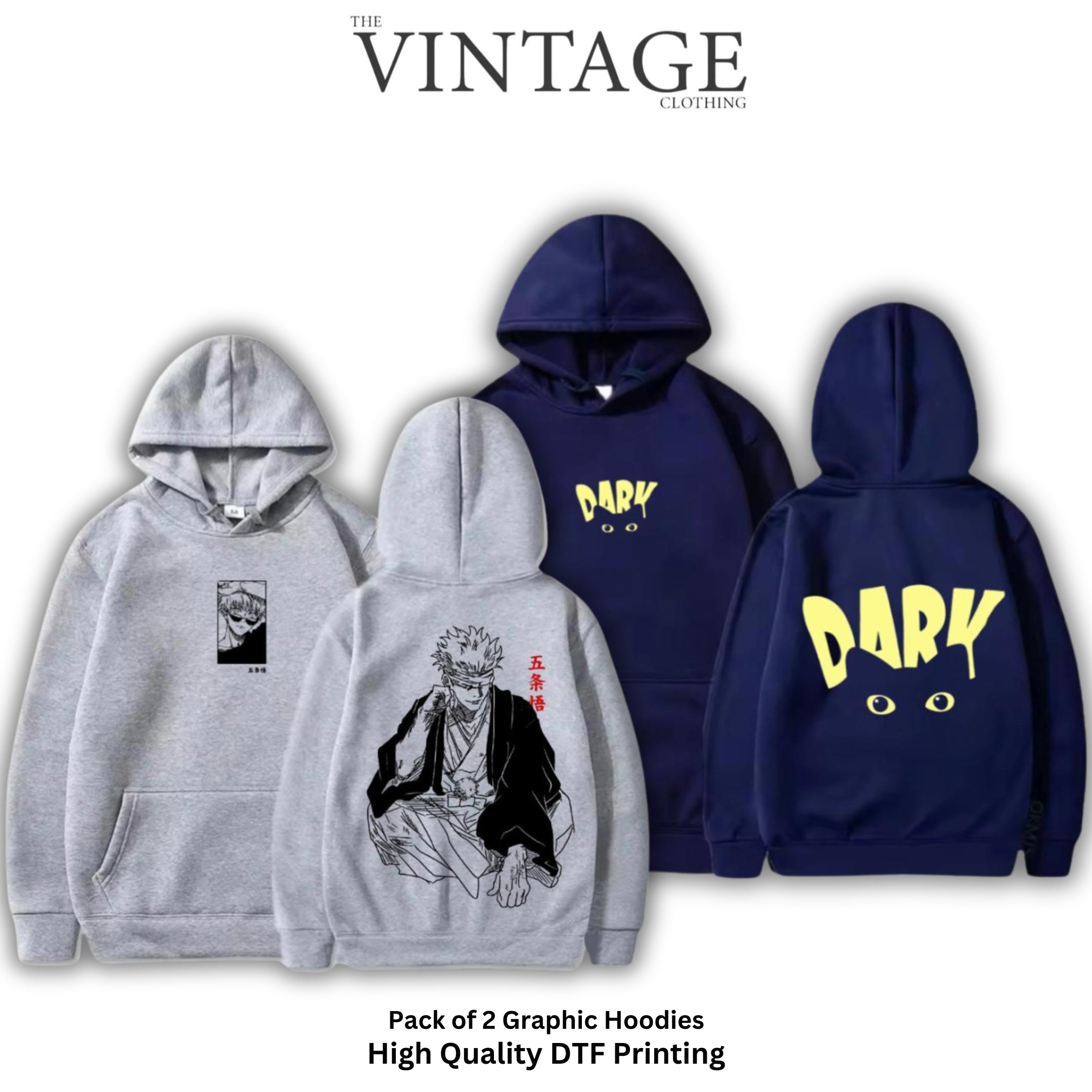 Pack of 2 Digital Printed Hoodies