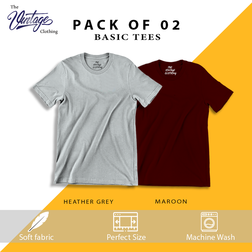Pack of 2 plain Half sleeves T-Shirt