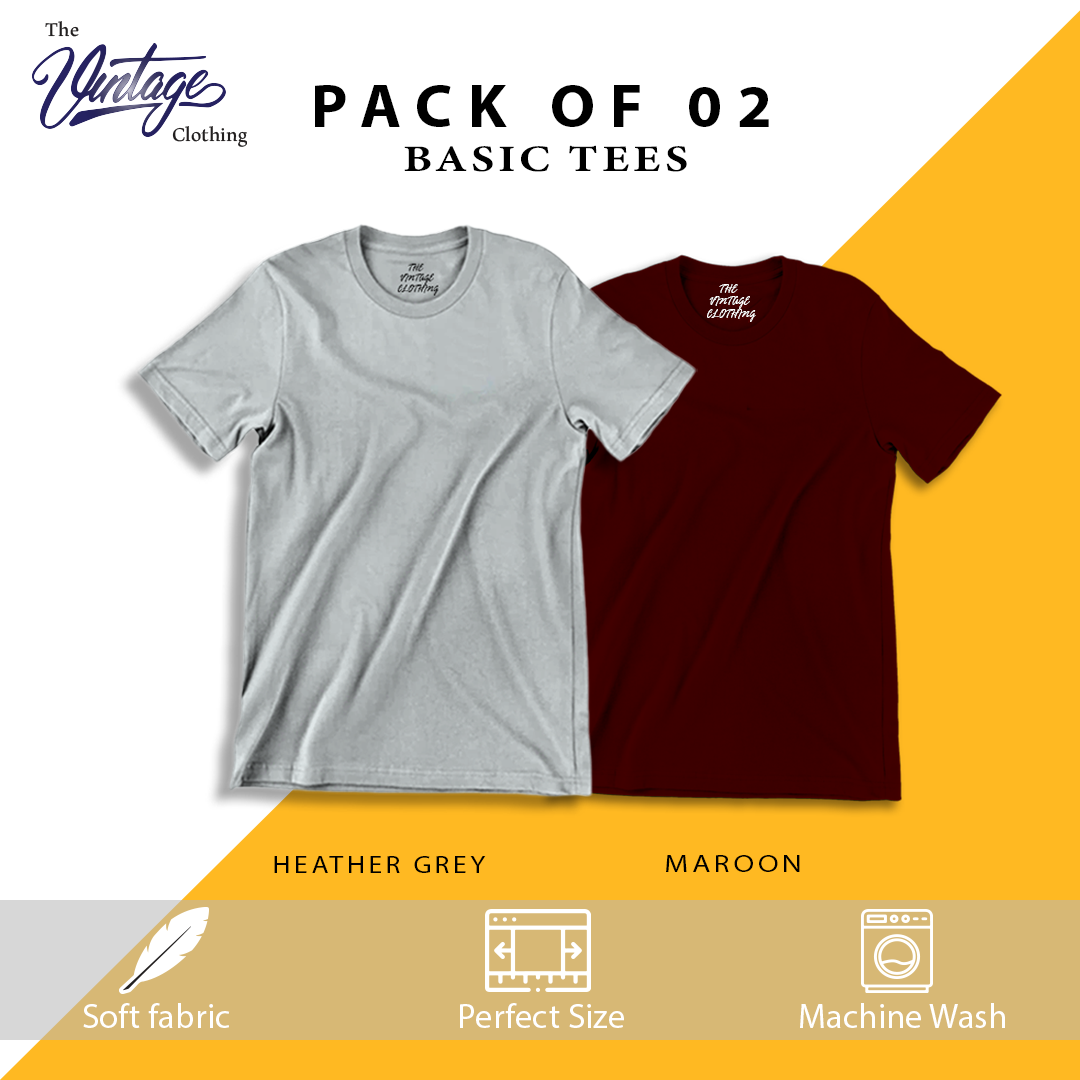 Pack of 2 plain Half sleeves T-Shirt