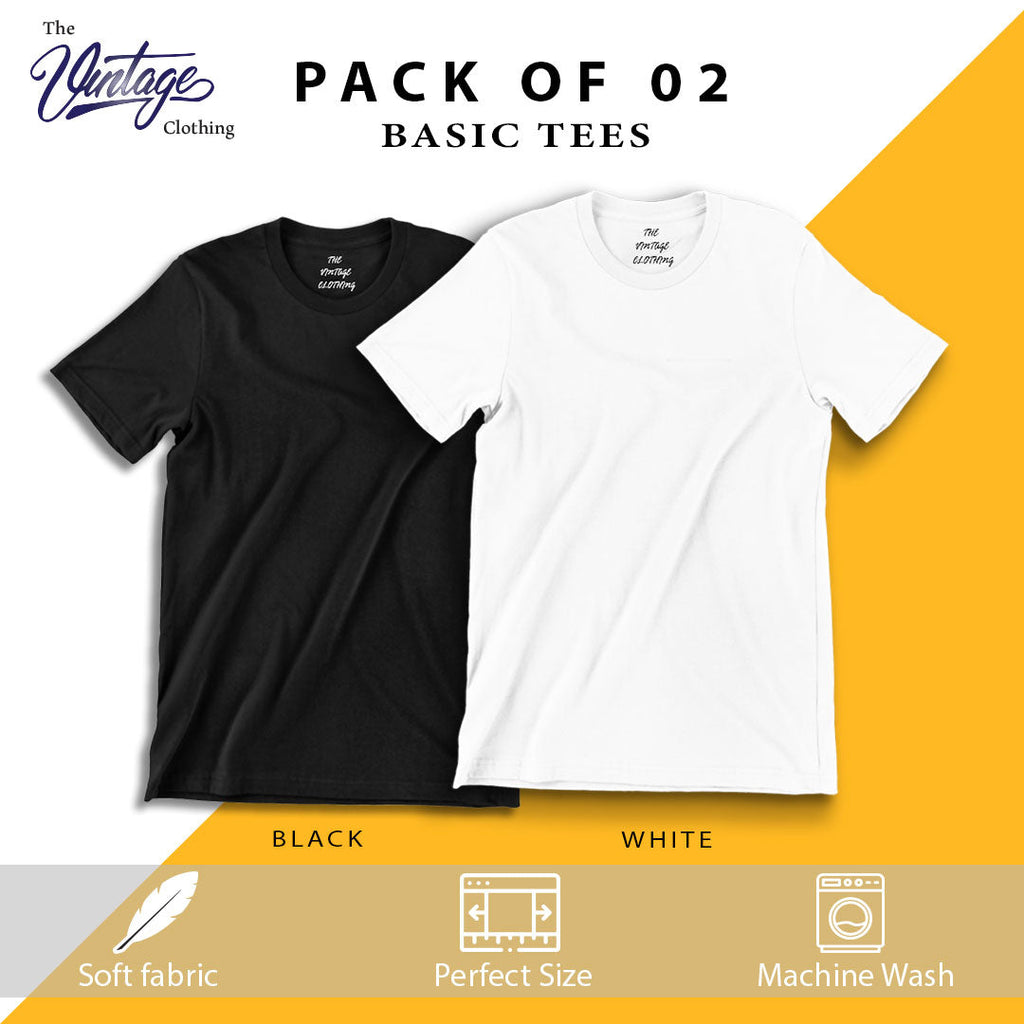 Pack of 2 plain Half sleeves T-Shirts