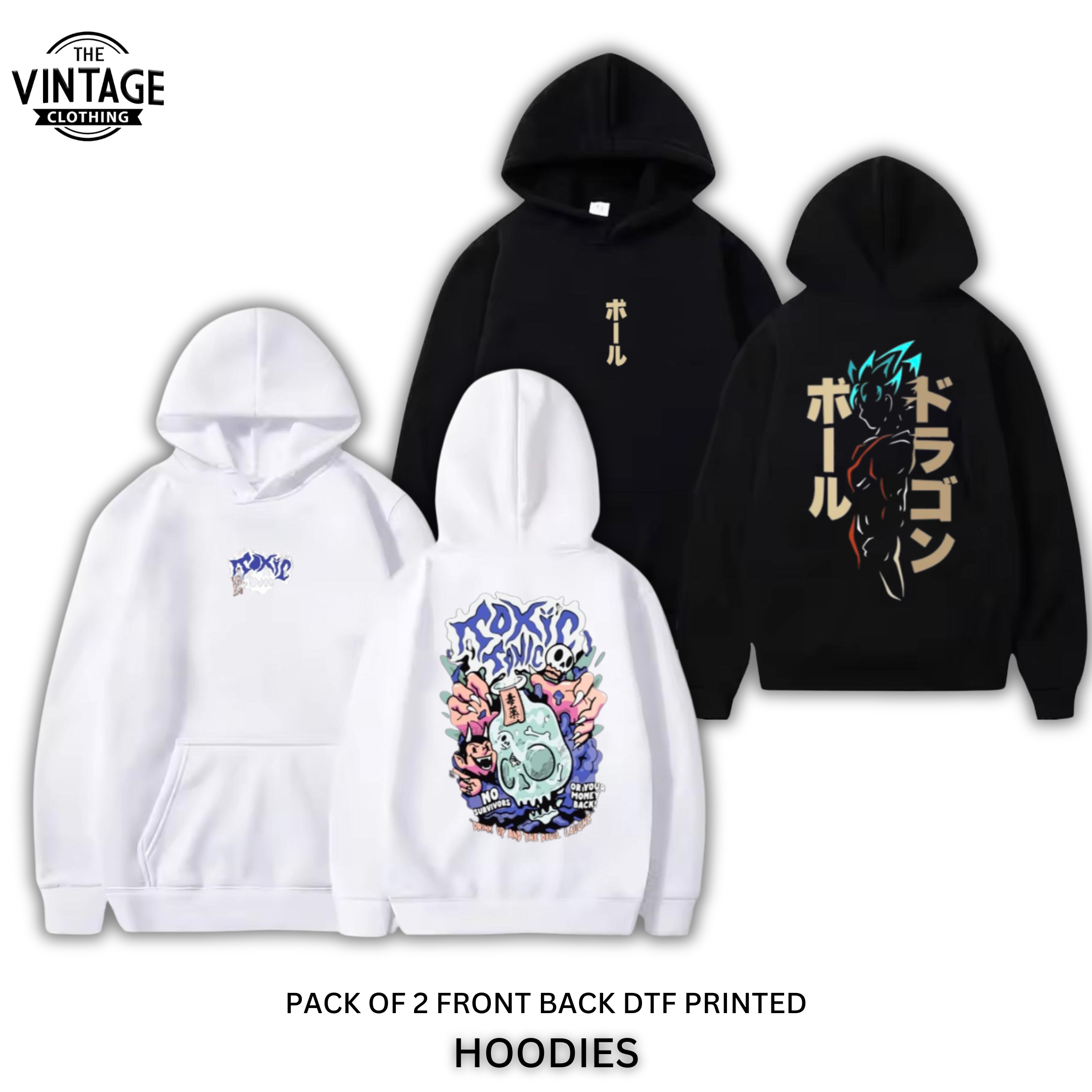 Pack of 2 DTF Printed Hoodies