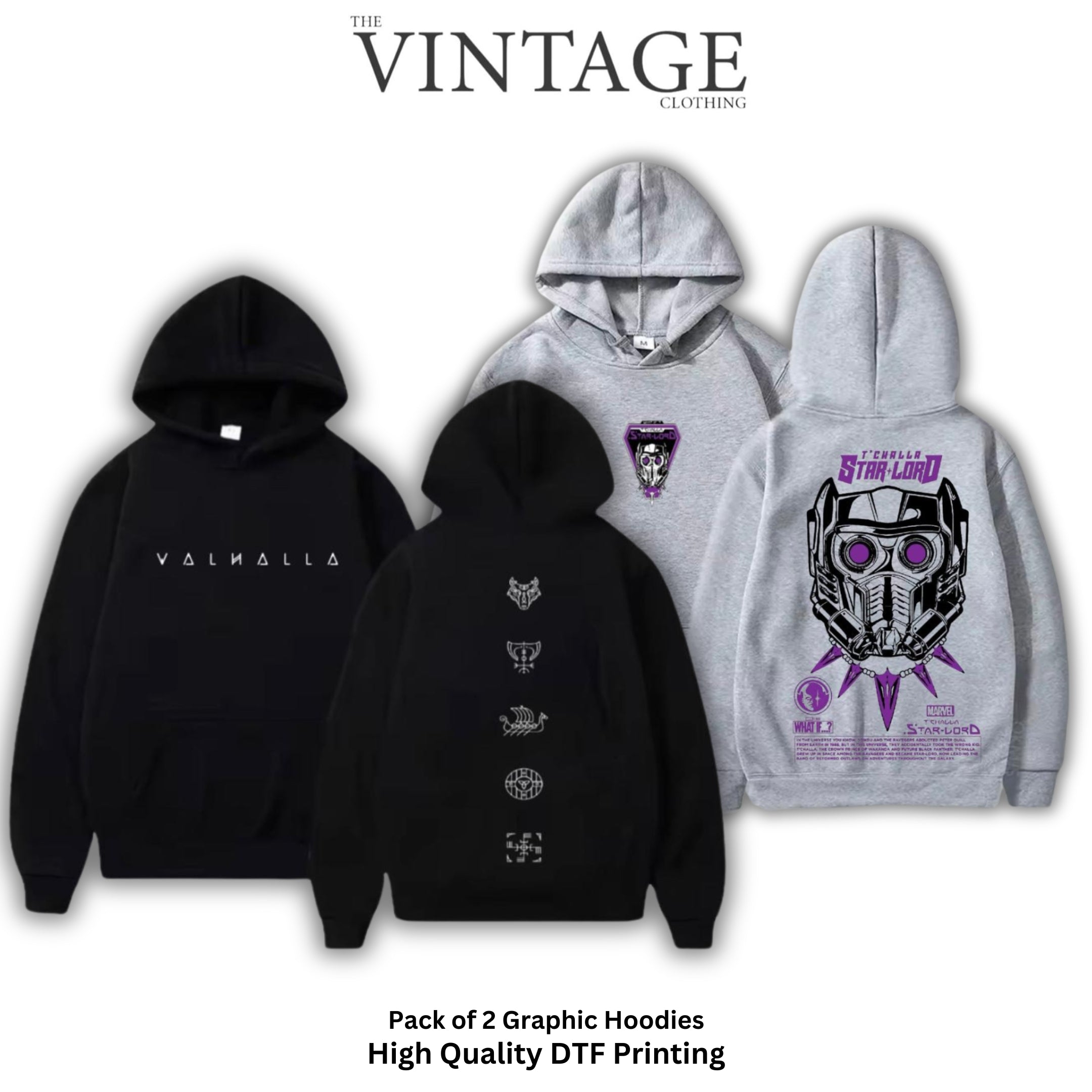 Pack of 2 Digital Printed Hoodies