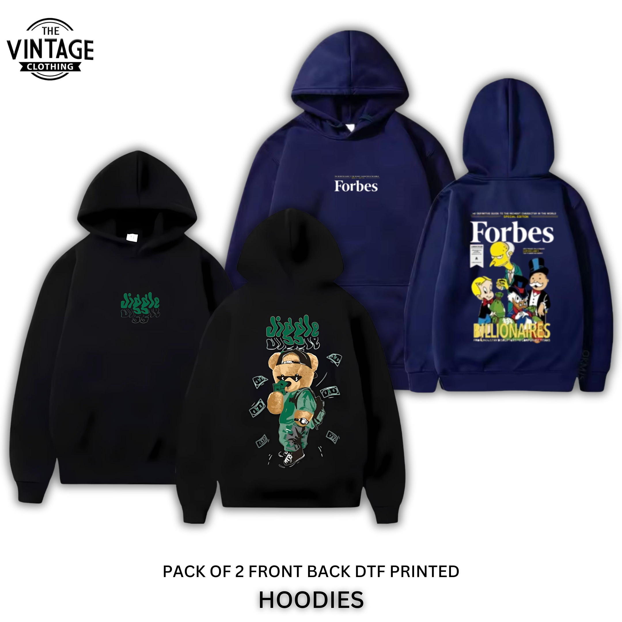 Pack of 2 DTF Printed Hoodies