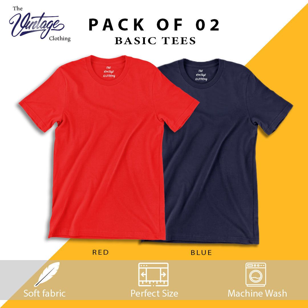 Pack of 2 plain Half sleeves T-Shirts