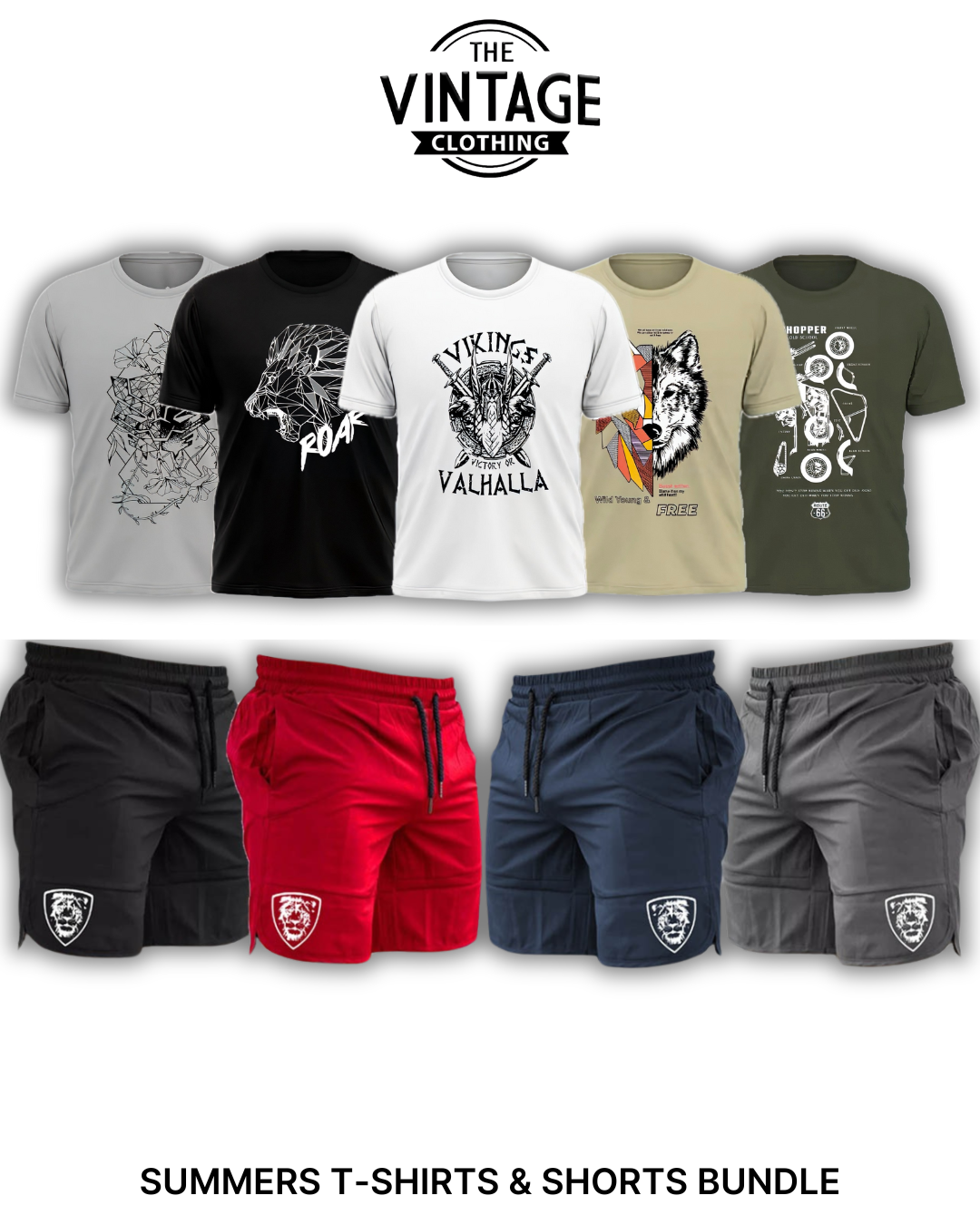 Pack of 9 Deal (5 Printed T-shirts & 4 Shorts)