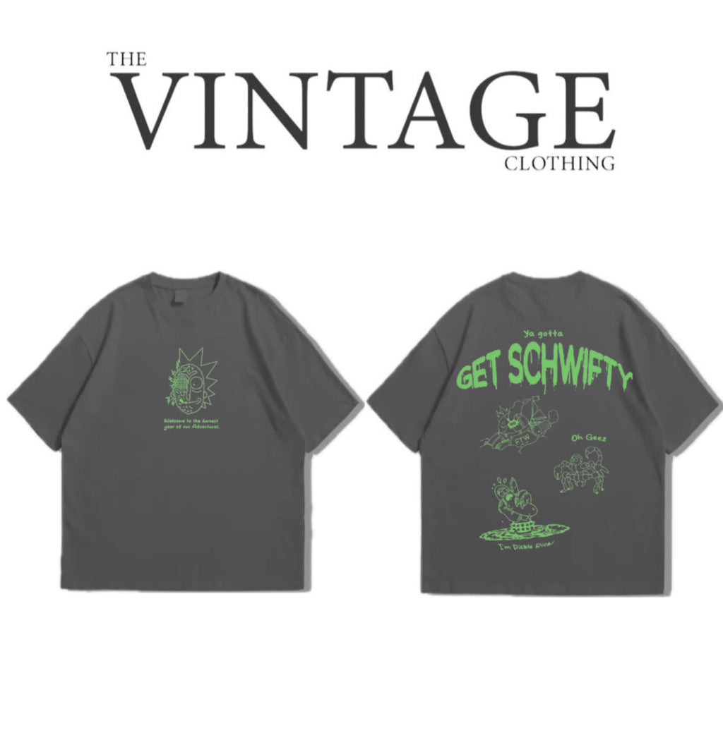Get Schwfty Oversized Dropshoulder Tee - DTF Printed Tshirt for Men and Women