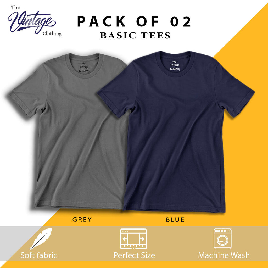 Pack of 2 plain Half sleeves T-Shirts
