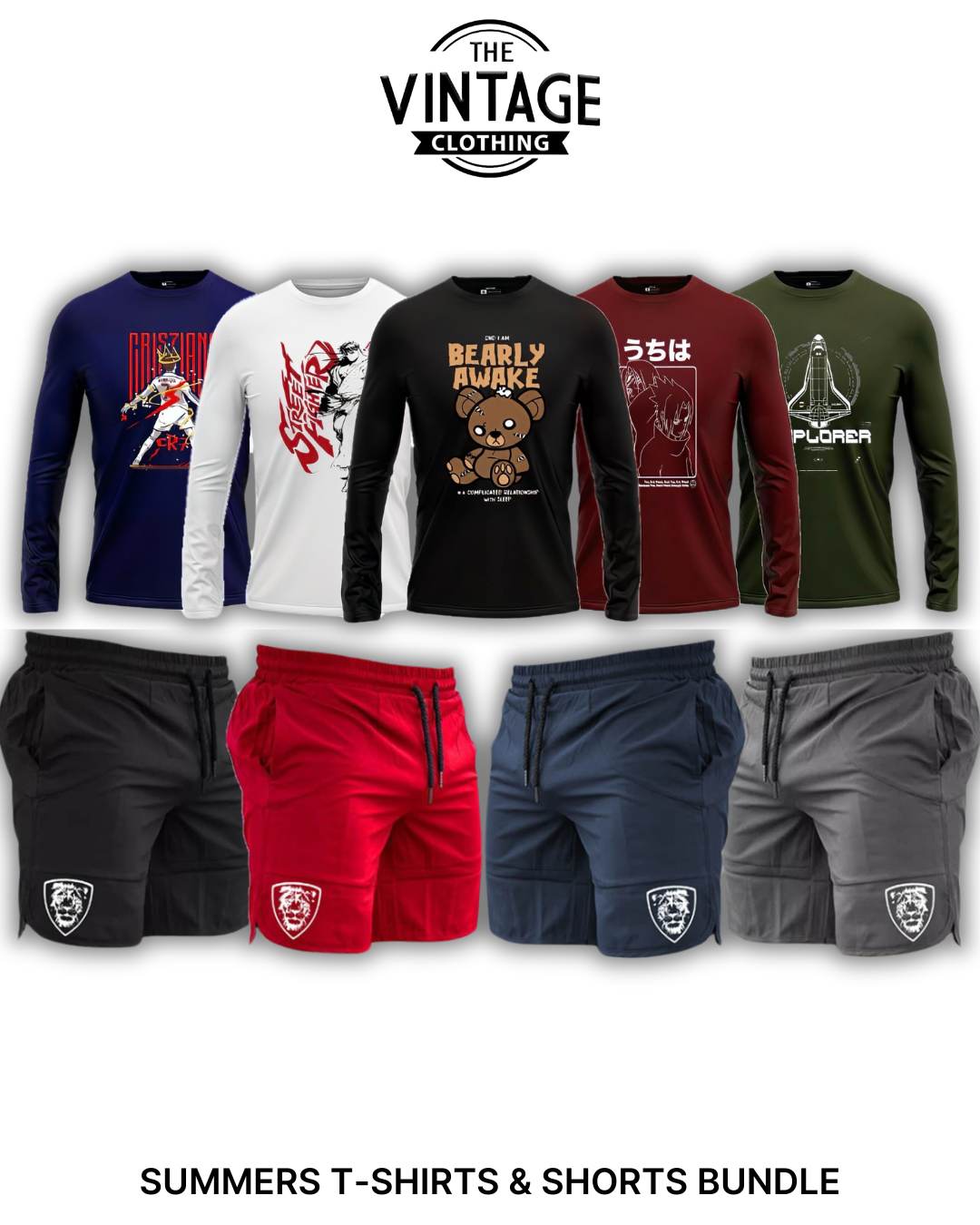 Pack of 9 Deal (5 Printed T-shirts & 4 Shorts)