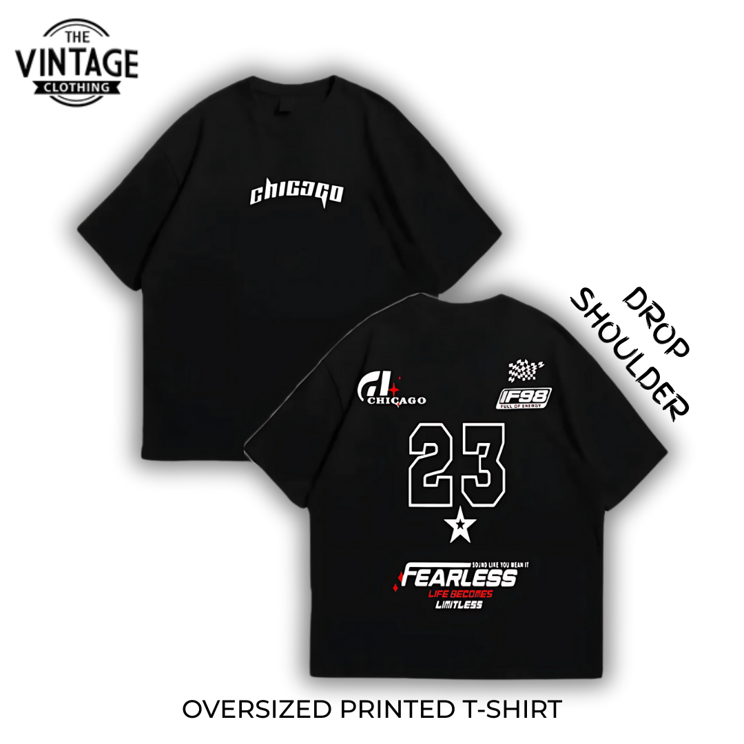 Fearless Oversized Dropshoulder Tee - DTF Printed Tshirt for Men and Women