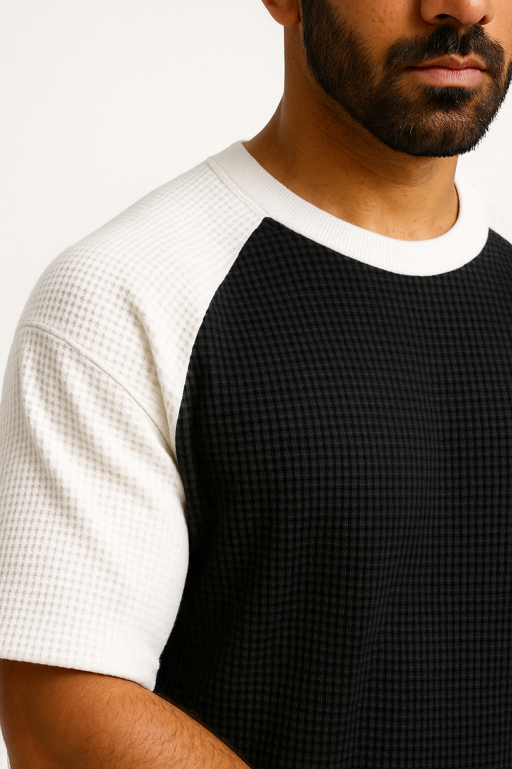 Pack of 2 - Oversized Raglan Waffle Knit T-Shirt