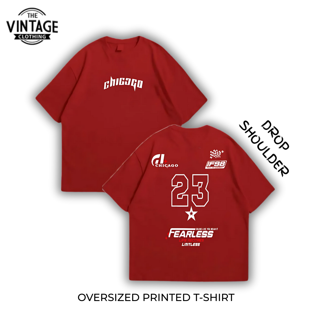 Fearless Oversized Dropshoulder Tee - DTF Printed Tshirt for Men and Women