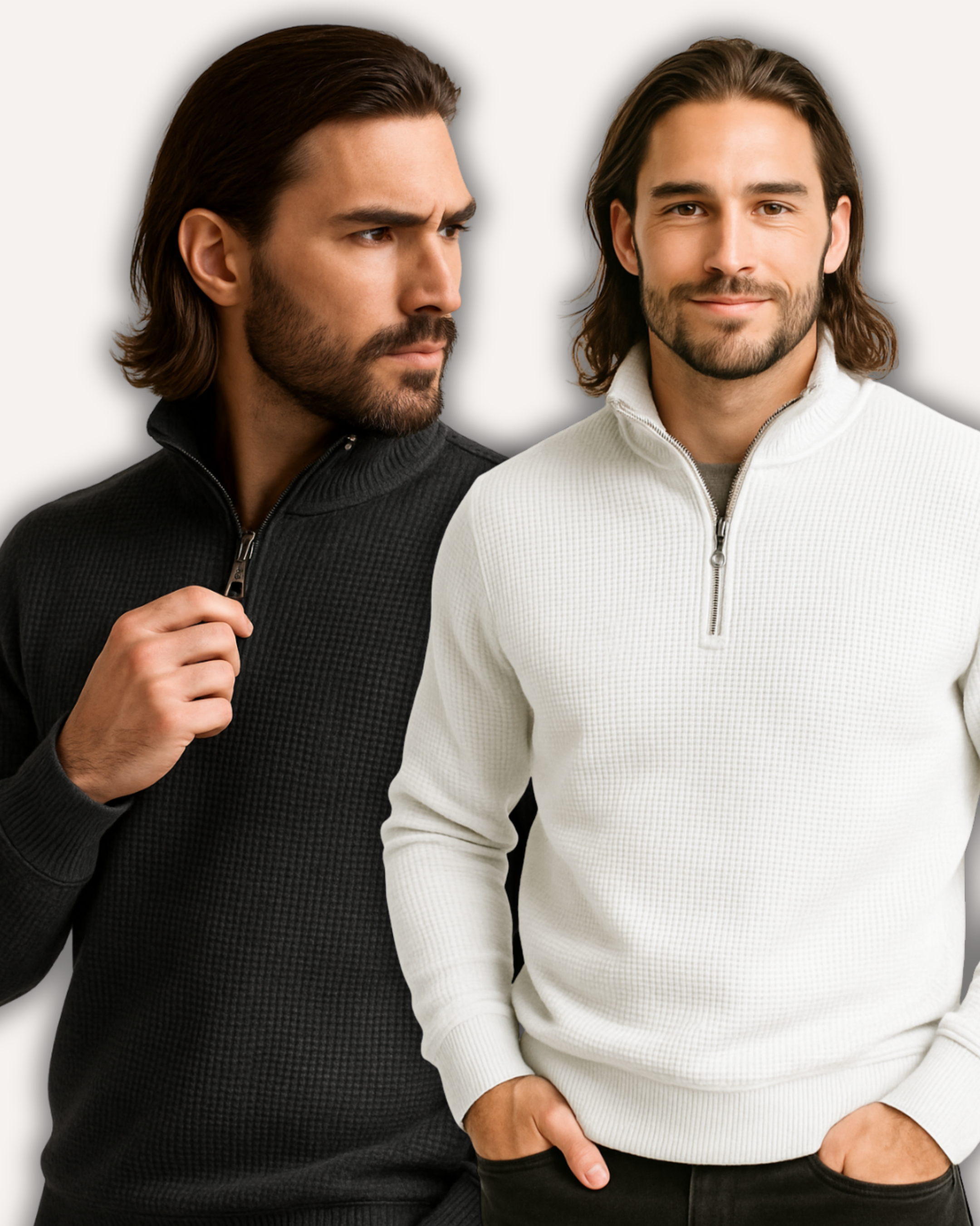 Pack of 2 WaffleZip Mocknecks