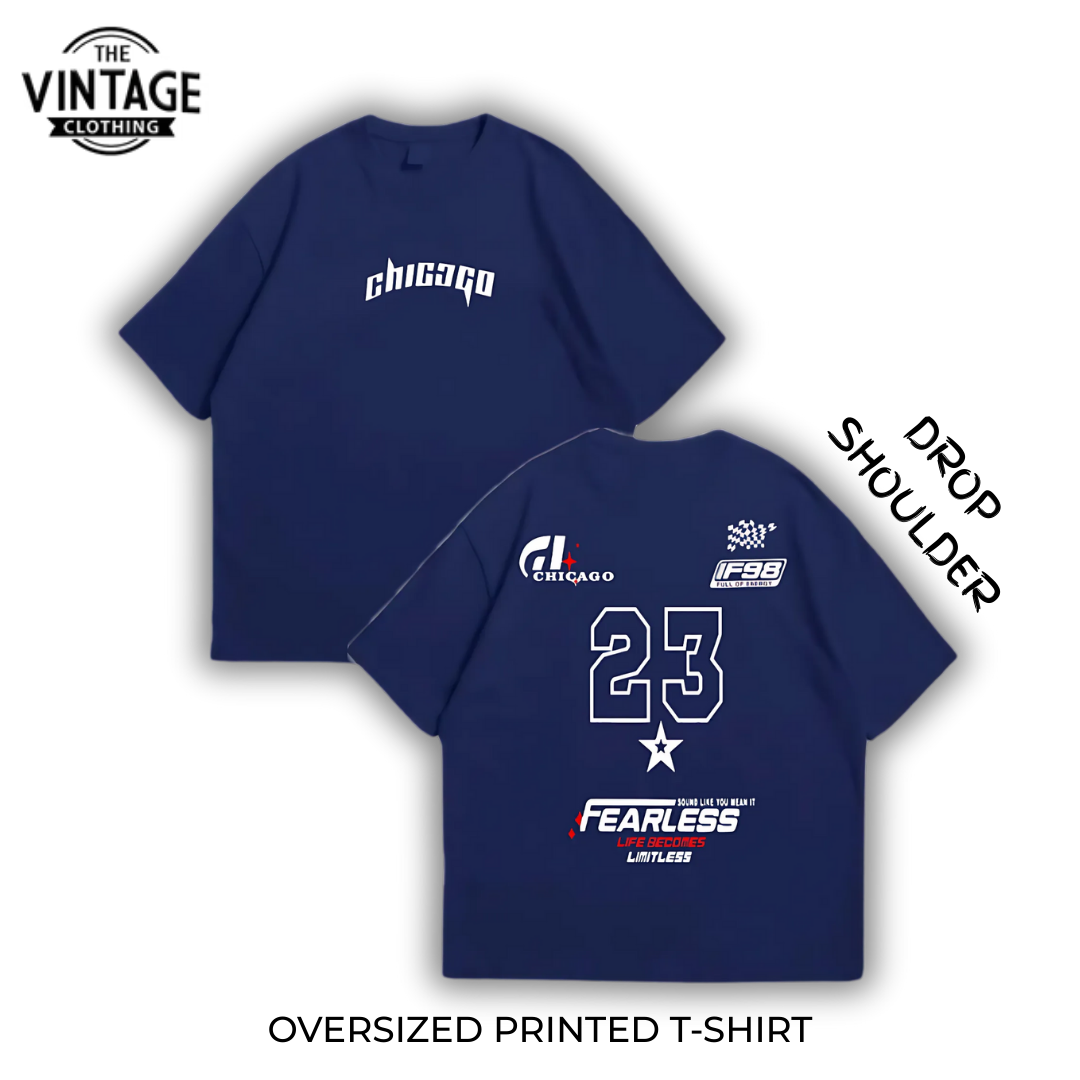 Fearless Oversized Dropshoulder Tee - DTF Printed Tshirt for Men and Women