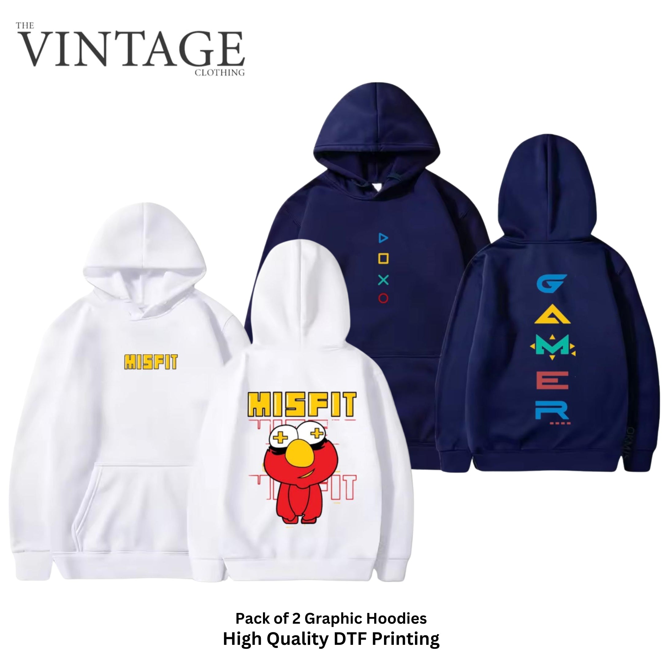 Pack of 2 Digital Printed Hoodies