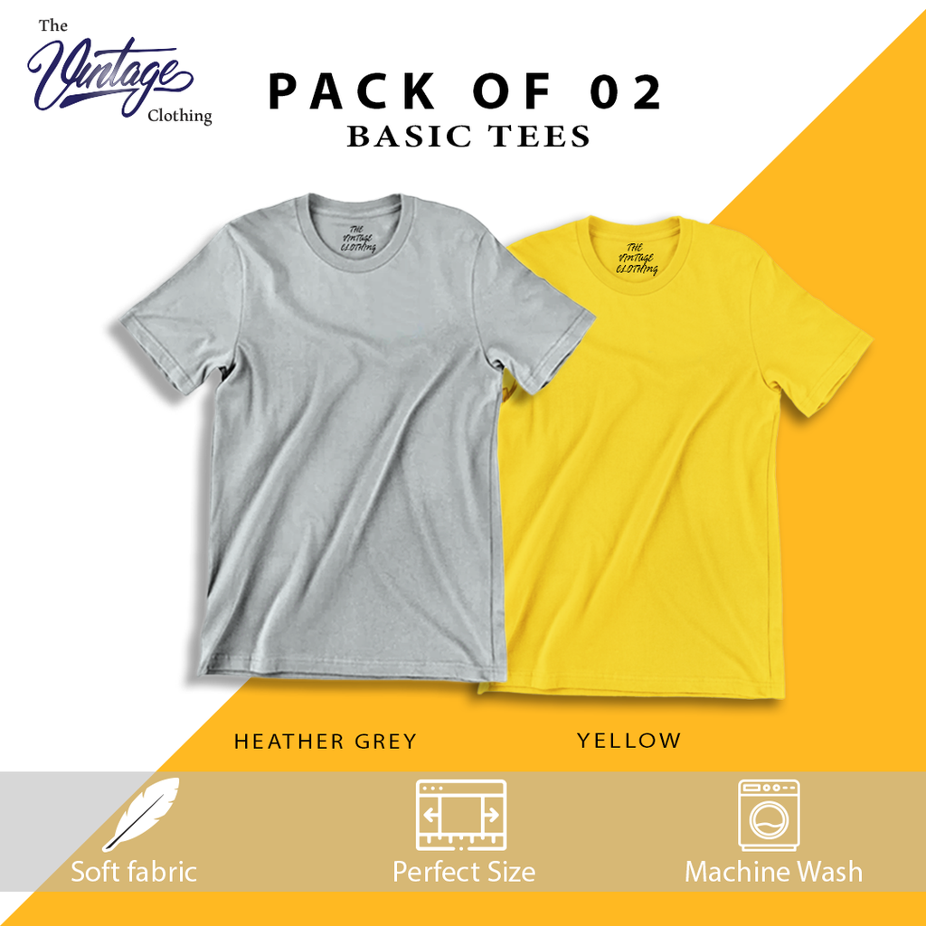 Pack of 2 plain Half sleeves T-Shirt