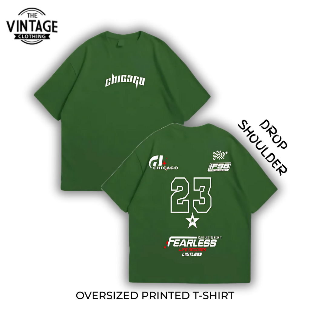 Fearless Oversized Dropshoulder Tee - DTF Printed Tshirt for Men and Women