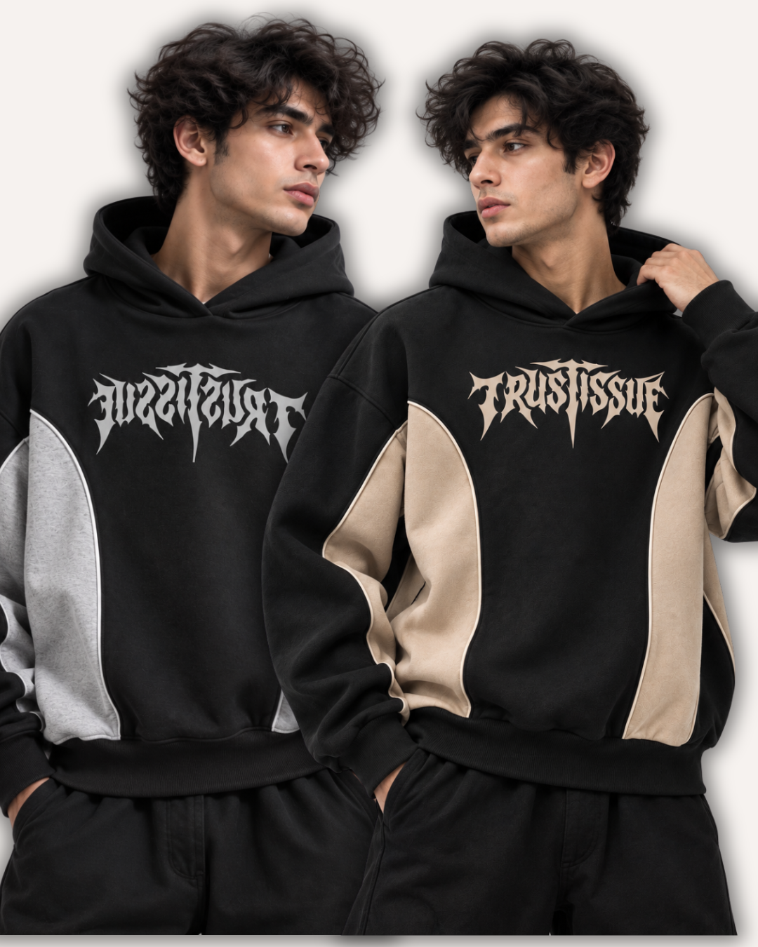 Pack of 2 Oversized Streetwear Graphic Hoodies