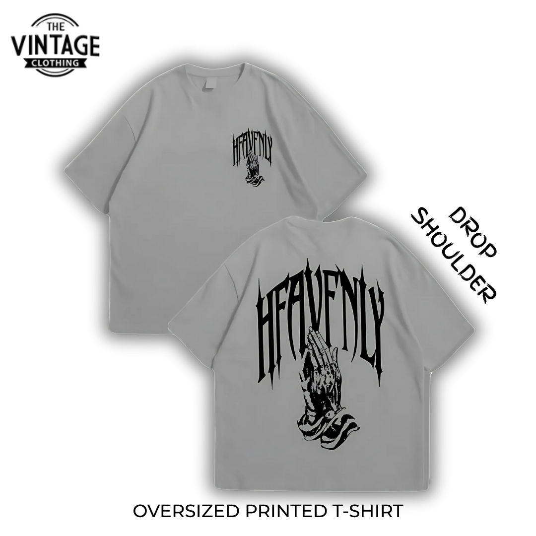 Hfavfnly Oversized Dropshoulder Tee - DTF Printed Tshirt for Men and Women