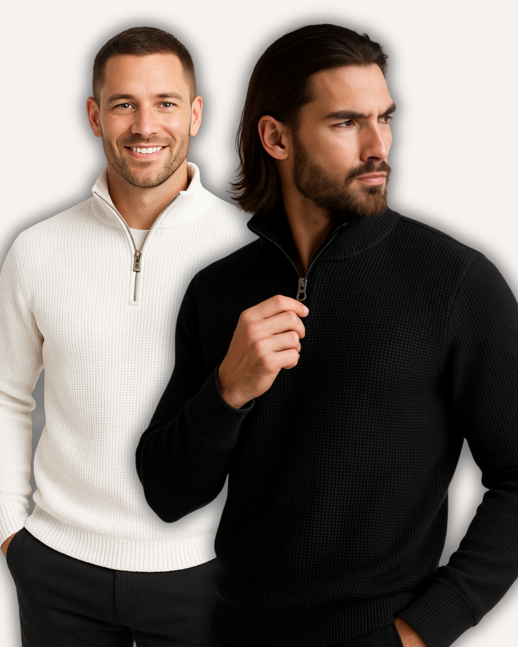 Pack of 2 WaffleZip Mocknecks