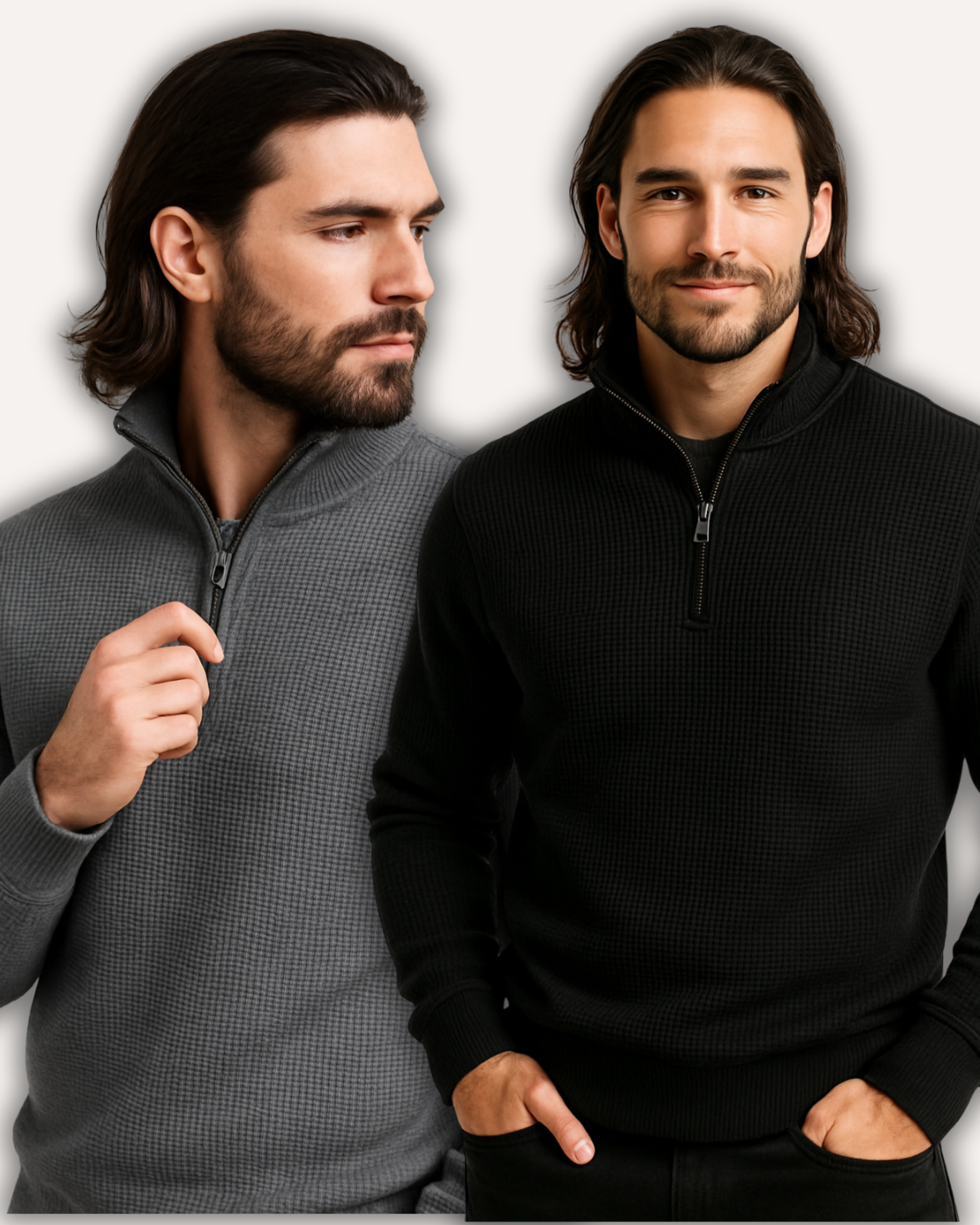 Pack of 2 WaffleZip Mocknecks