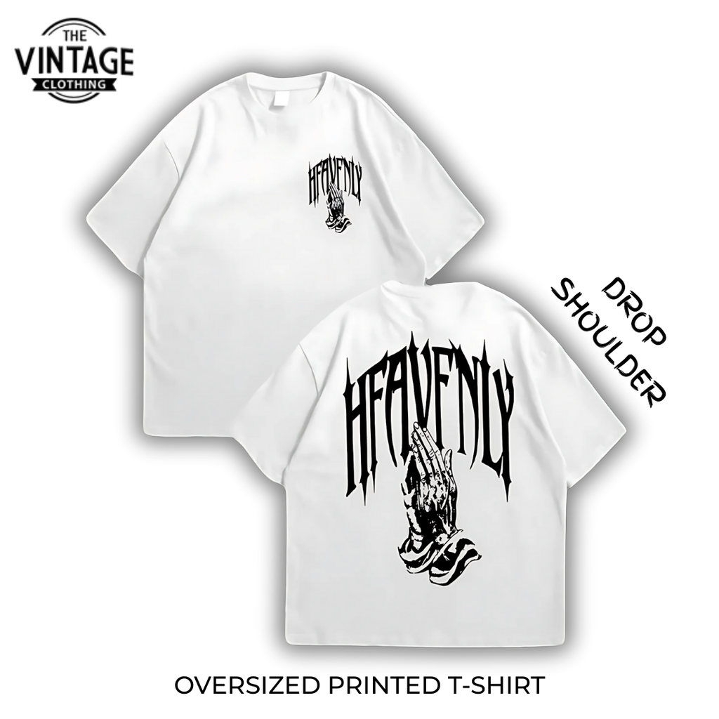 Hfavfnly Oversized Dropshoulder Tee - DTF Printed Tshirt for Men and Women