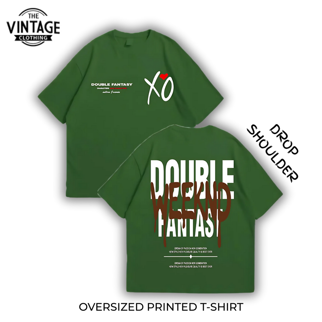 Double Weekend Oversized Dropshoulder Tee - DTF Printed Tshirt for Men and Women