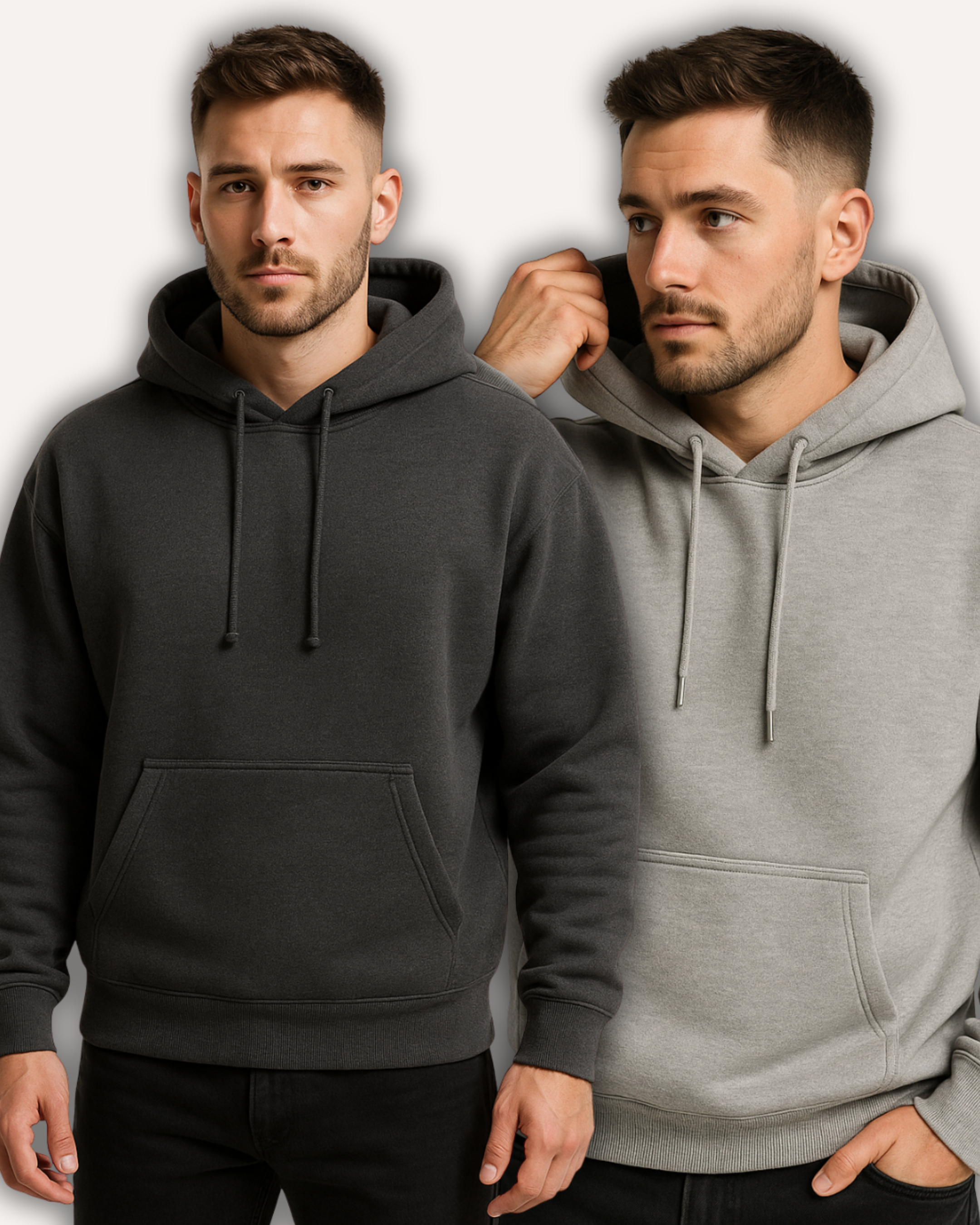 Pack of 2 Basic Charcoal & Grey Hoodies