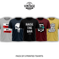 Pack of 5 Printed T-Shirt