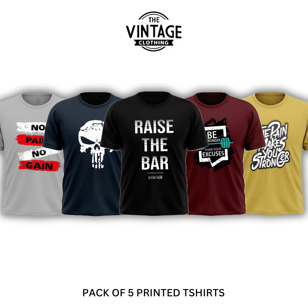 Pack of 5 Printed T-Shirt