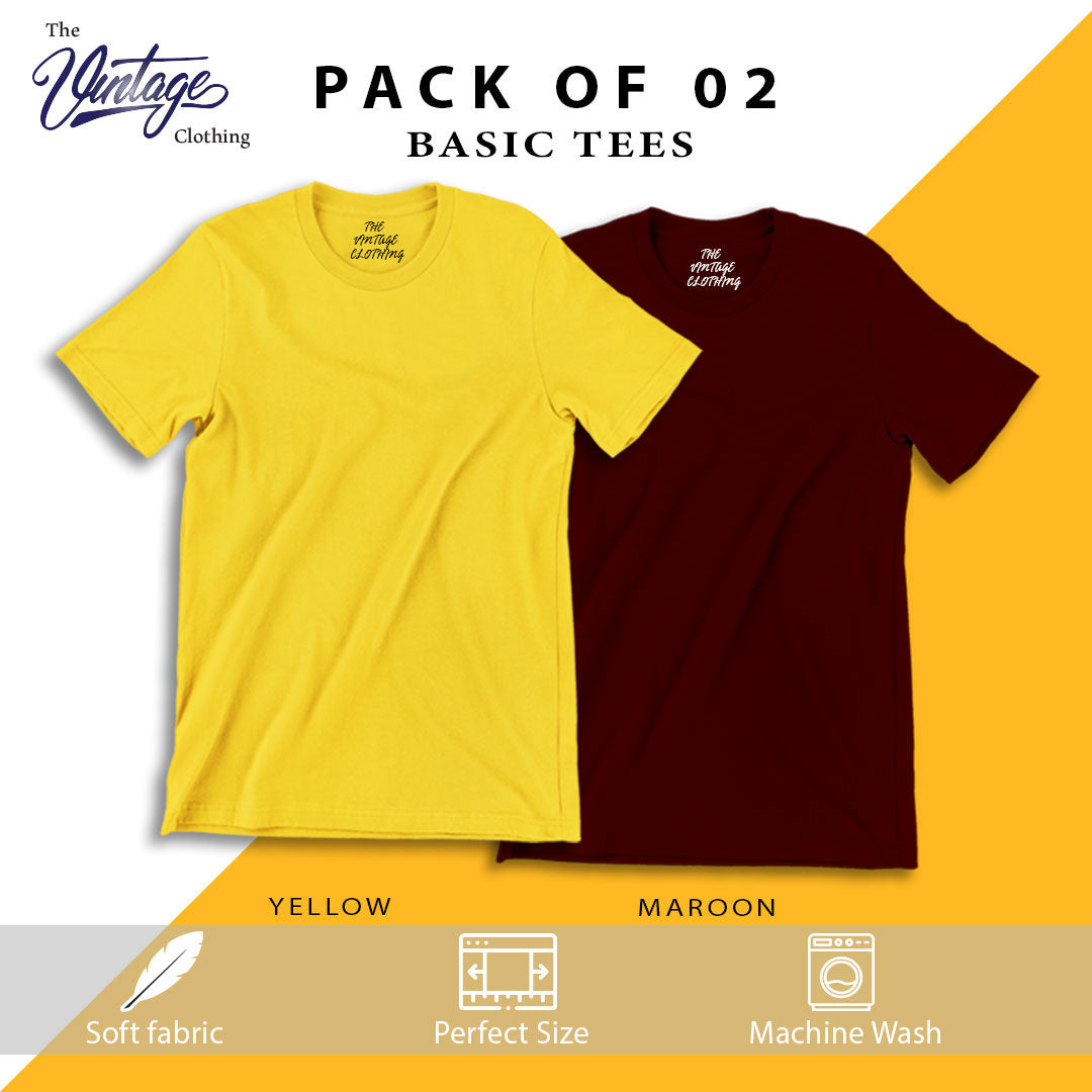 Pack of 2 plain Half sleeves T-Shirt