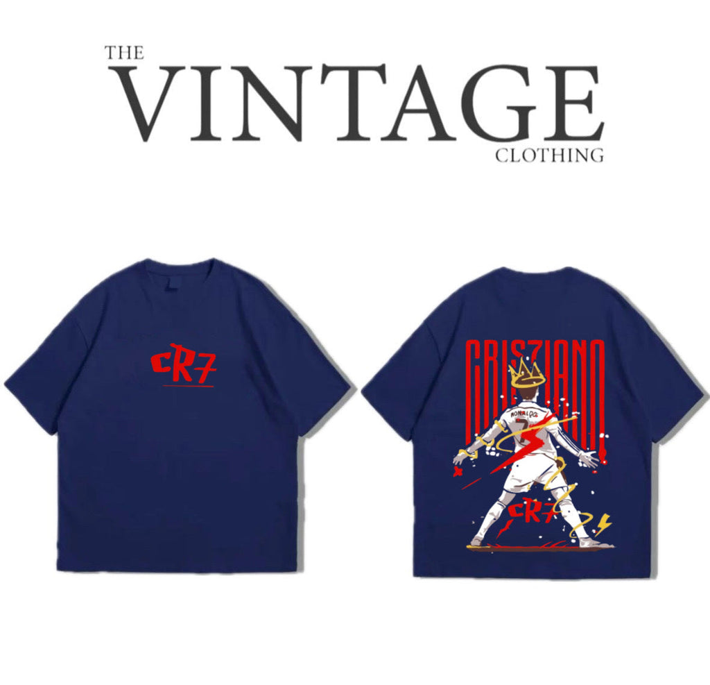 CR7 Oversized Dropshoulder Tee - DTF Printed Tshirt for Men and Women