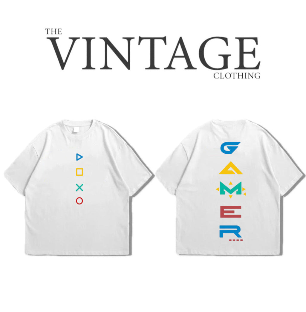 Gamer Oversized Dropshoulder Tee - DTF Printed Tshirt for Men and Women