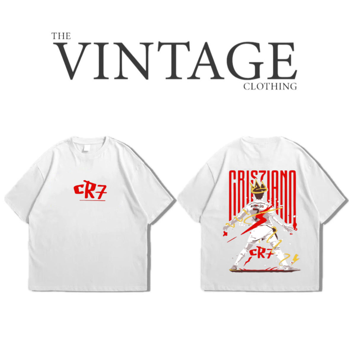 CR7 Oversized Dropshoulder Tee - DTF Printed Tshirt for Men and Women