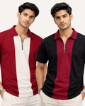 Pack of 2 Panel Zip Polo