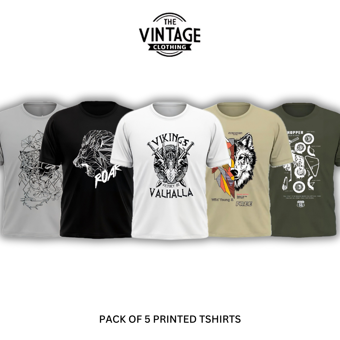 Pack of 5 Printed T-Shirt