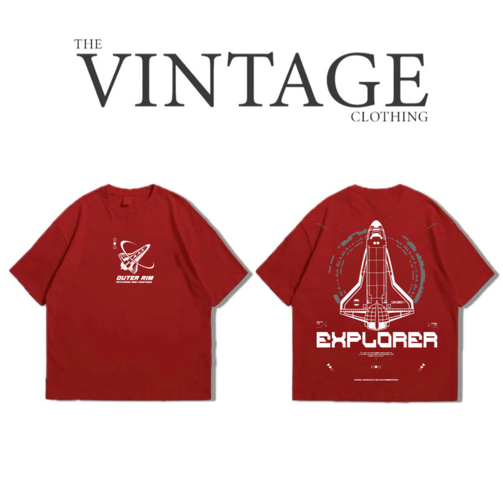 Explorer Oversized Dropshoulder Tee - DTF Printed Tshirt for Men and Women