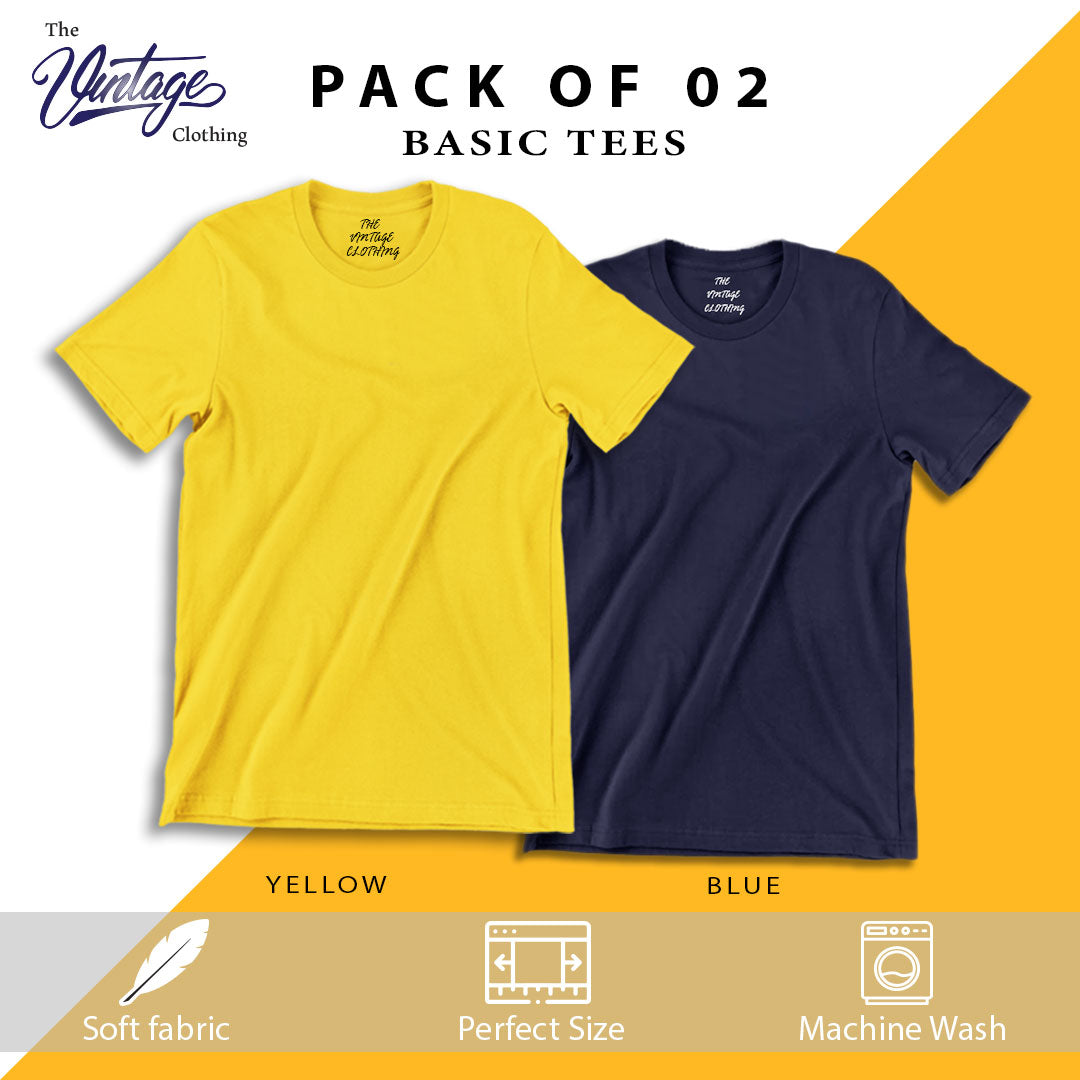 Pack of 2 plain Half sleeves T-Shirts