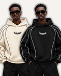 Pack of 2 Piped Oversized Drop Shoulder Hoodies
