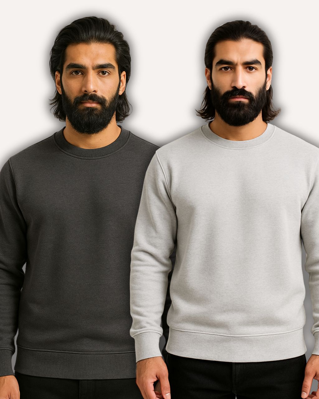 Pack of 2 Basic Charcoal & Grey Premium Men’s Sweatshirt