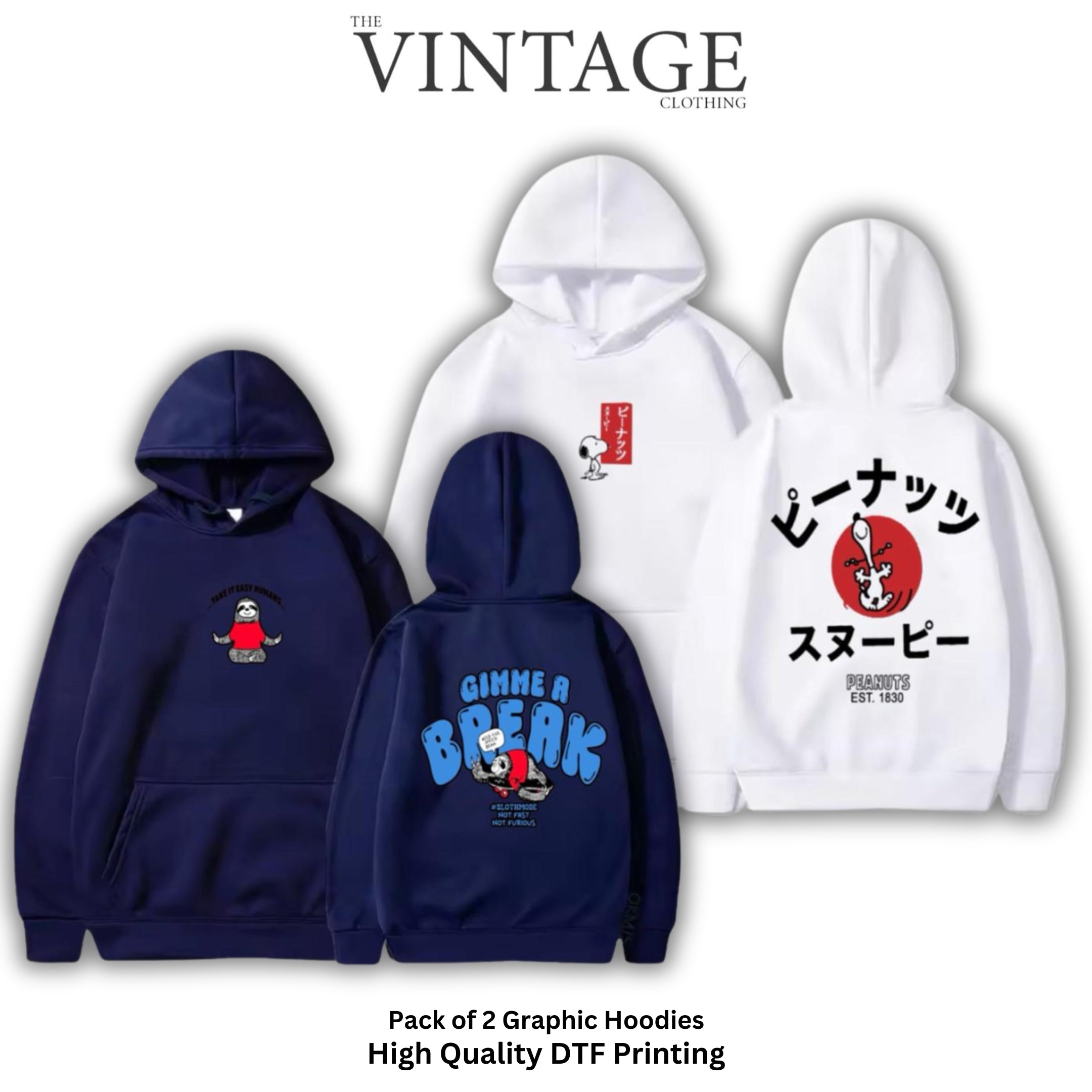 Pack of 2 Digital Printed Hoodies