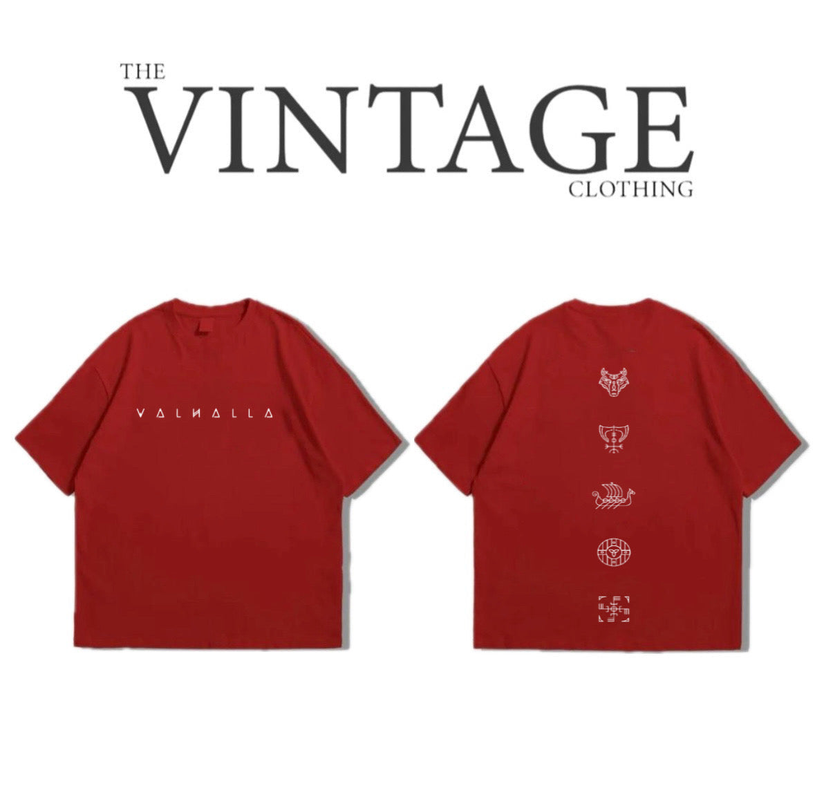 Valhalla Oversized Dropshoulder Tee - DTF Printed Tshirt for Men and Women