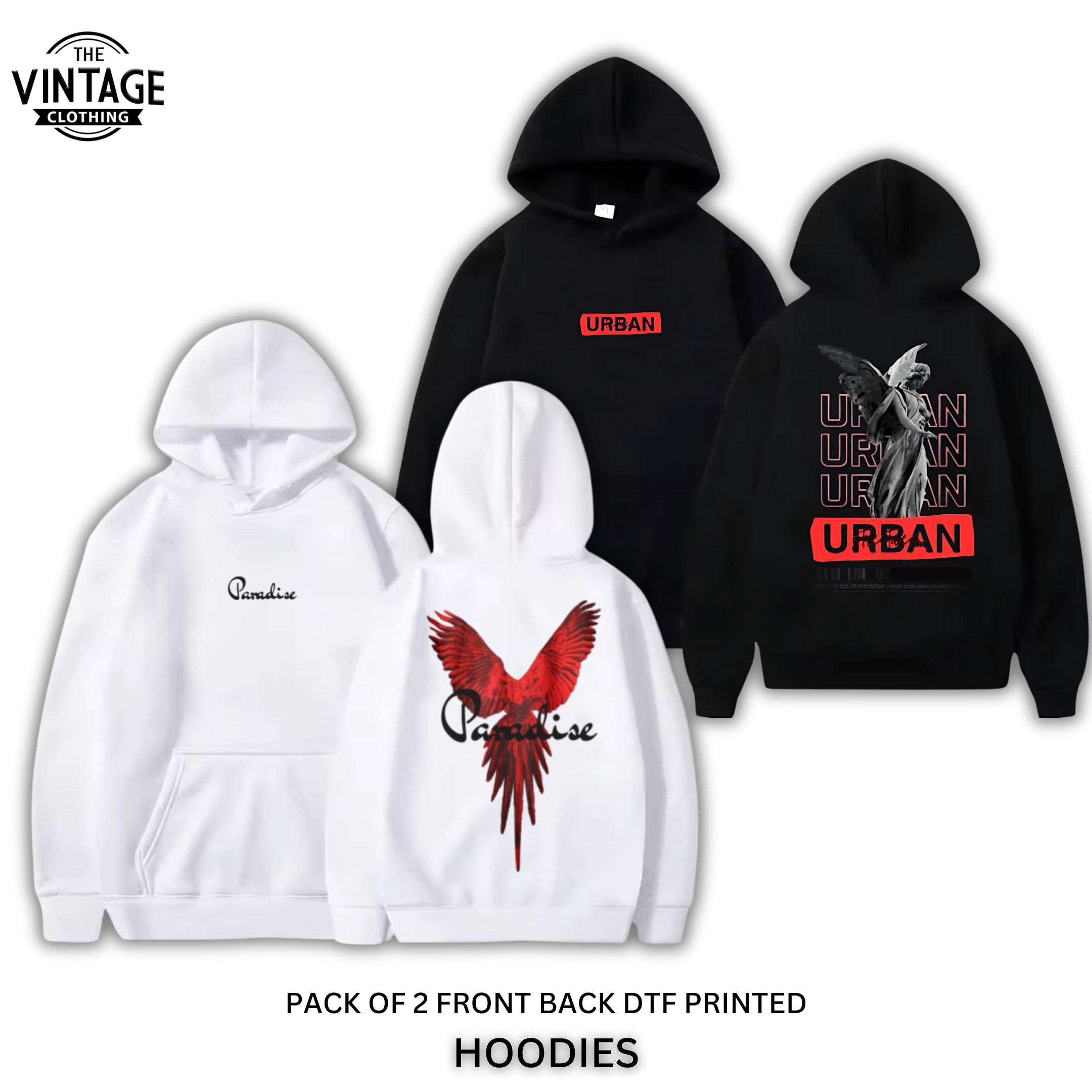 Pack of 2 DTF Printed Hoodies