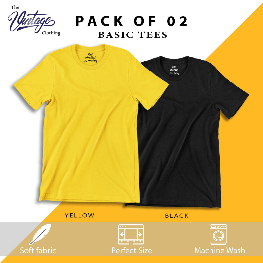 Pack of 2 plain Half sleeves T-Shirts