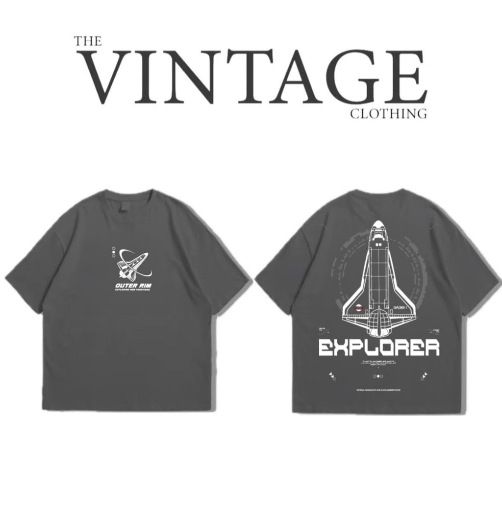Explorer Oversized Dropshoulder Tee - DTF Printed Tshirt for Men and Women