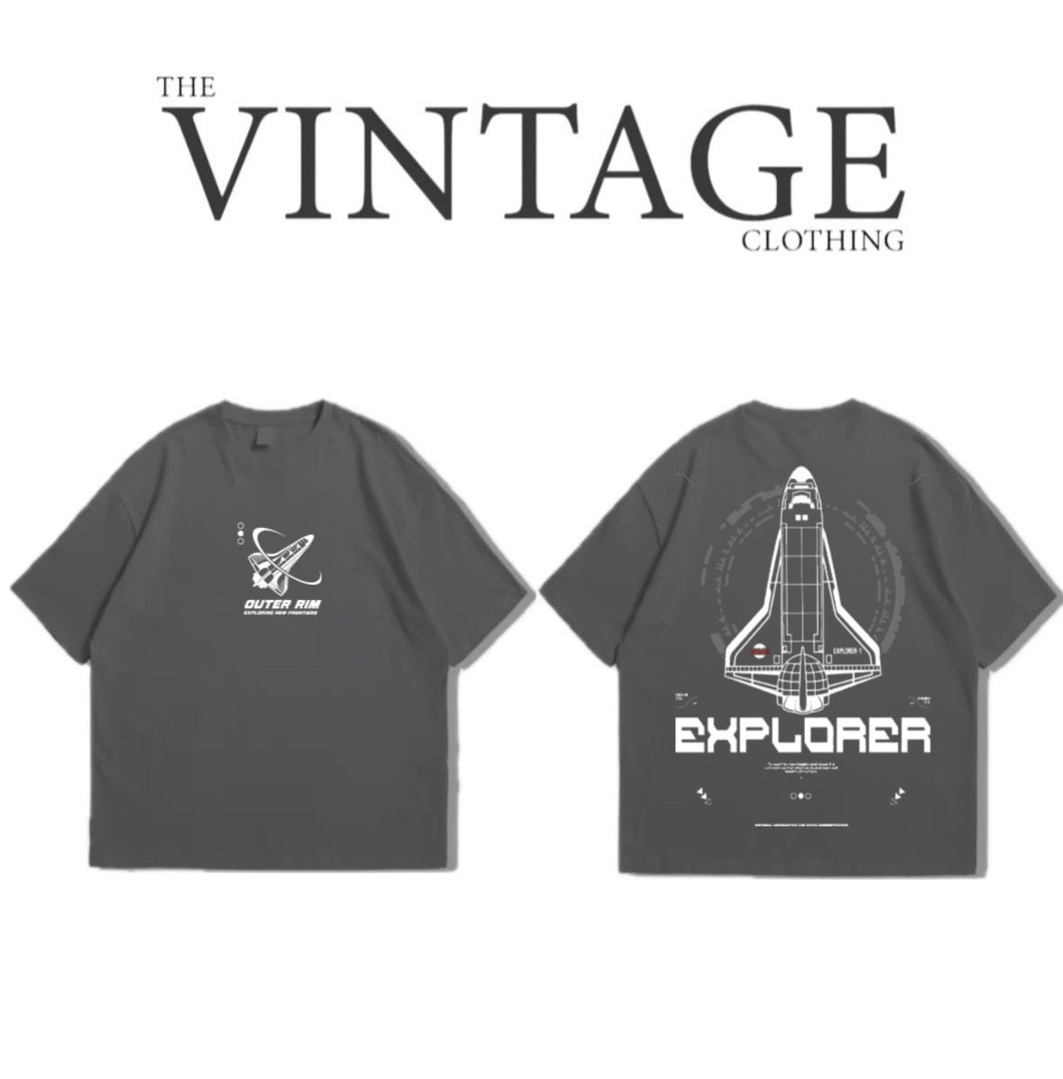 Explorer Oversized Dropshoulder Tee - DTF Printed Tshirt for Men and Women