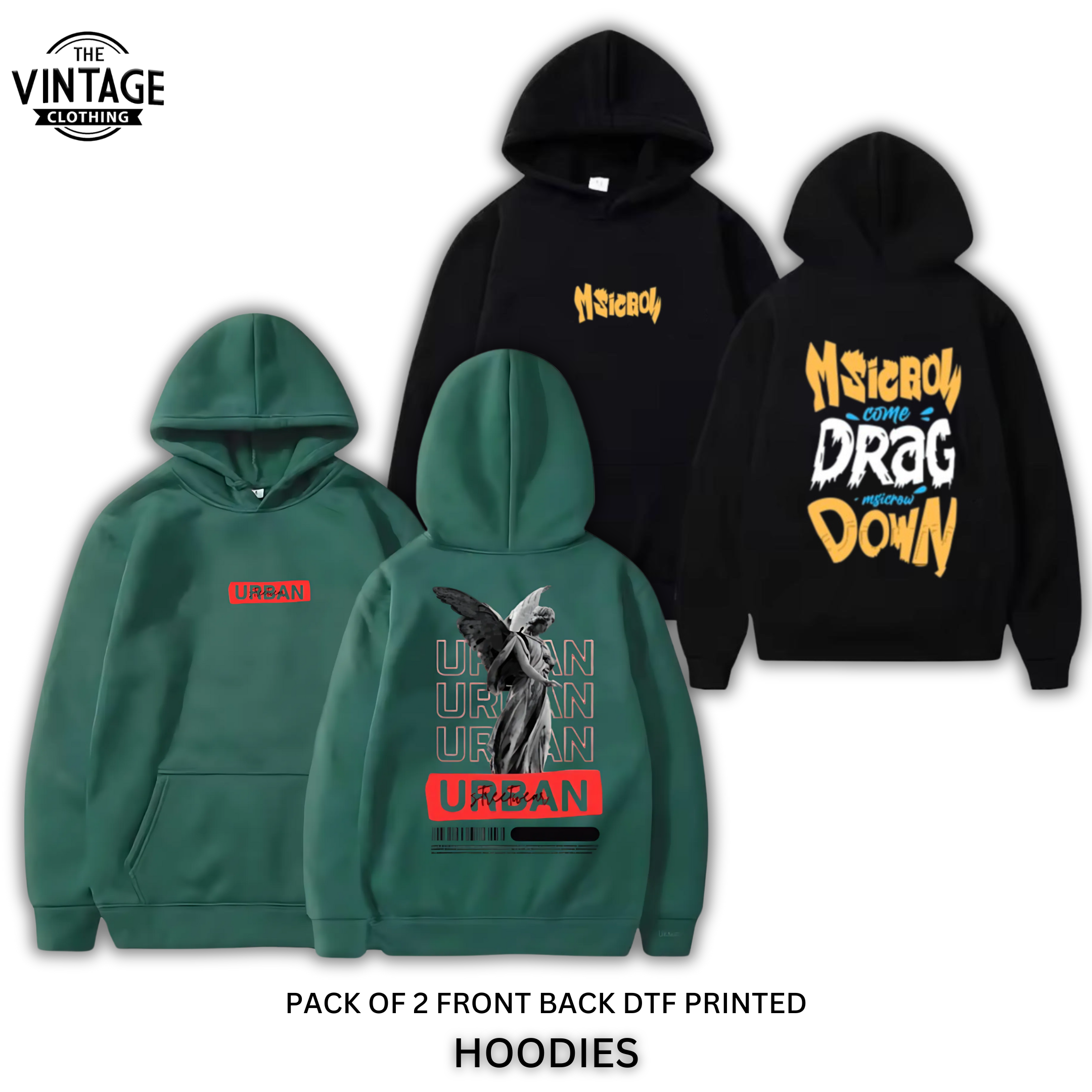 Pack of 2 DTF Printed Hoodies