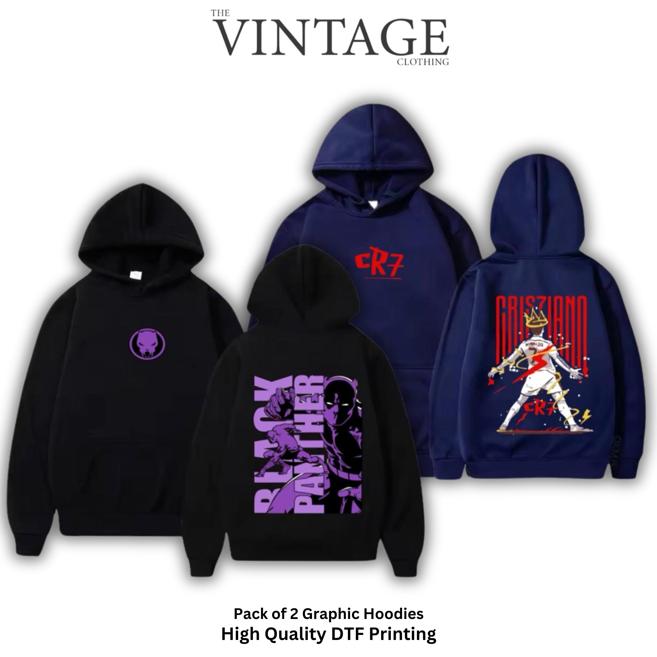 Pack of 2 Digital Printed Hoodies