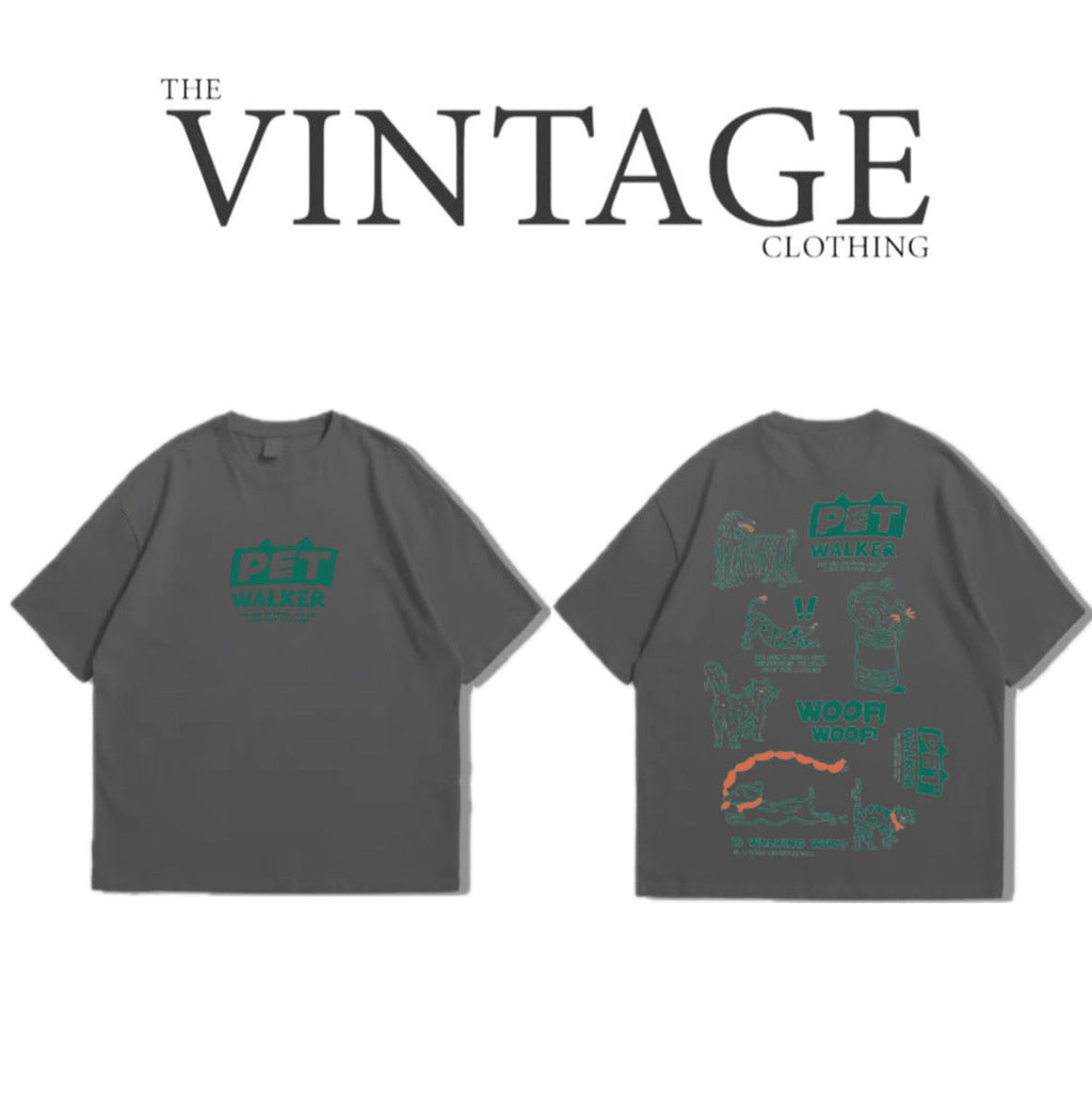 Pet Walker Oversized Dropshoulder Tee - DTF Printed Tshirt for Men and Women