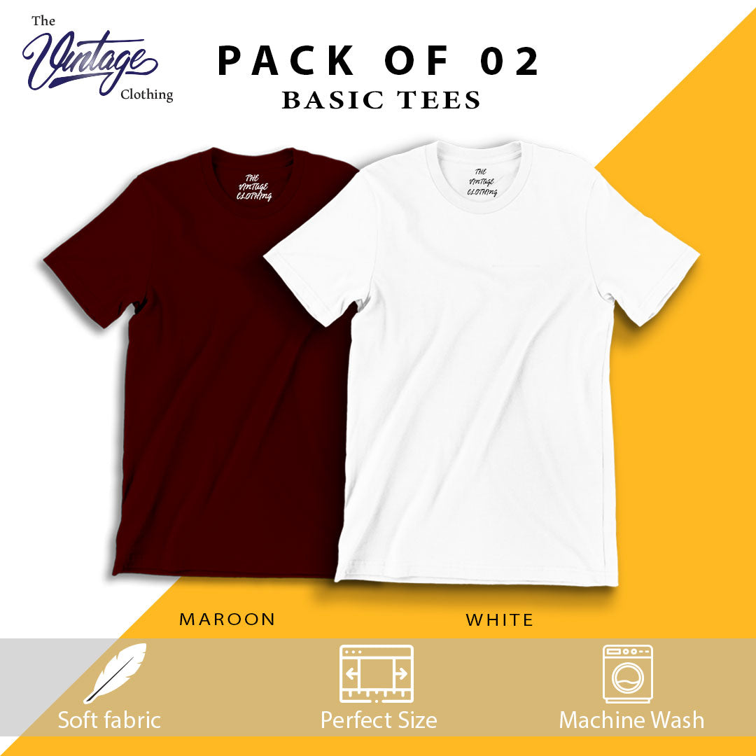 Pack of 2 plain Half sleeves T-Shirts