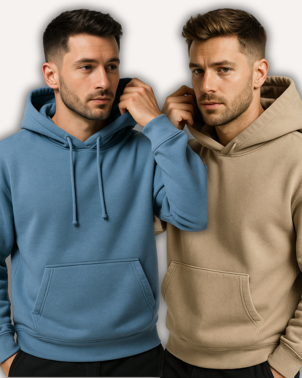 Pack of 2 Basic Blue & Beige Hoodies